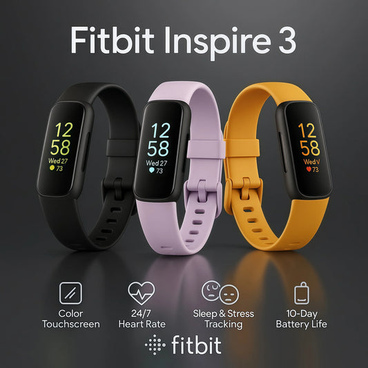 Fitbit Inspire 3 intelligent fitness tracker color touch screen heart rate monitor sleep pressure tracking sports wristband