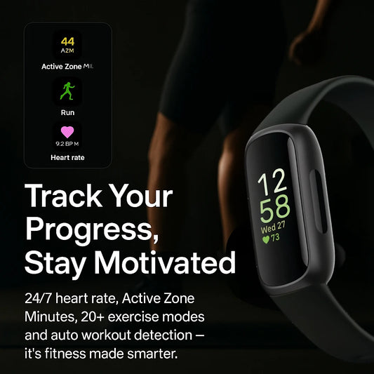 Fitbit Inspire 3 intelligent fitness tracker color touch screen heart rate monitor sleep pressure tracking sports wristband